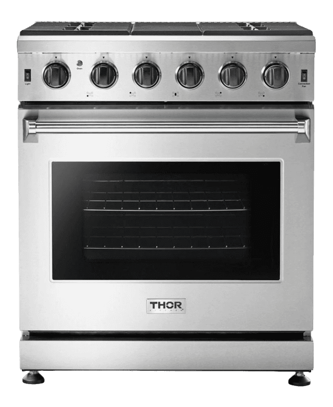 30 Inch Gas Range, 5 Burner Convection Oven Thor Kitchen