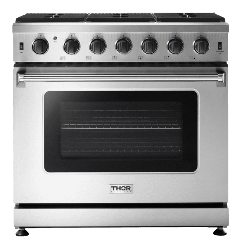 36 Inch Liquid Propane Range, 6 Burner Convection Oven