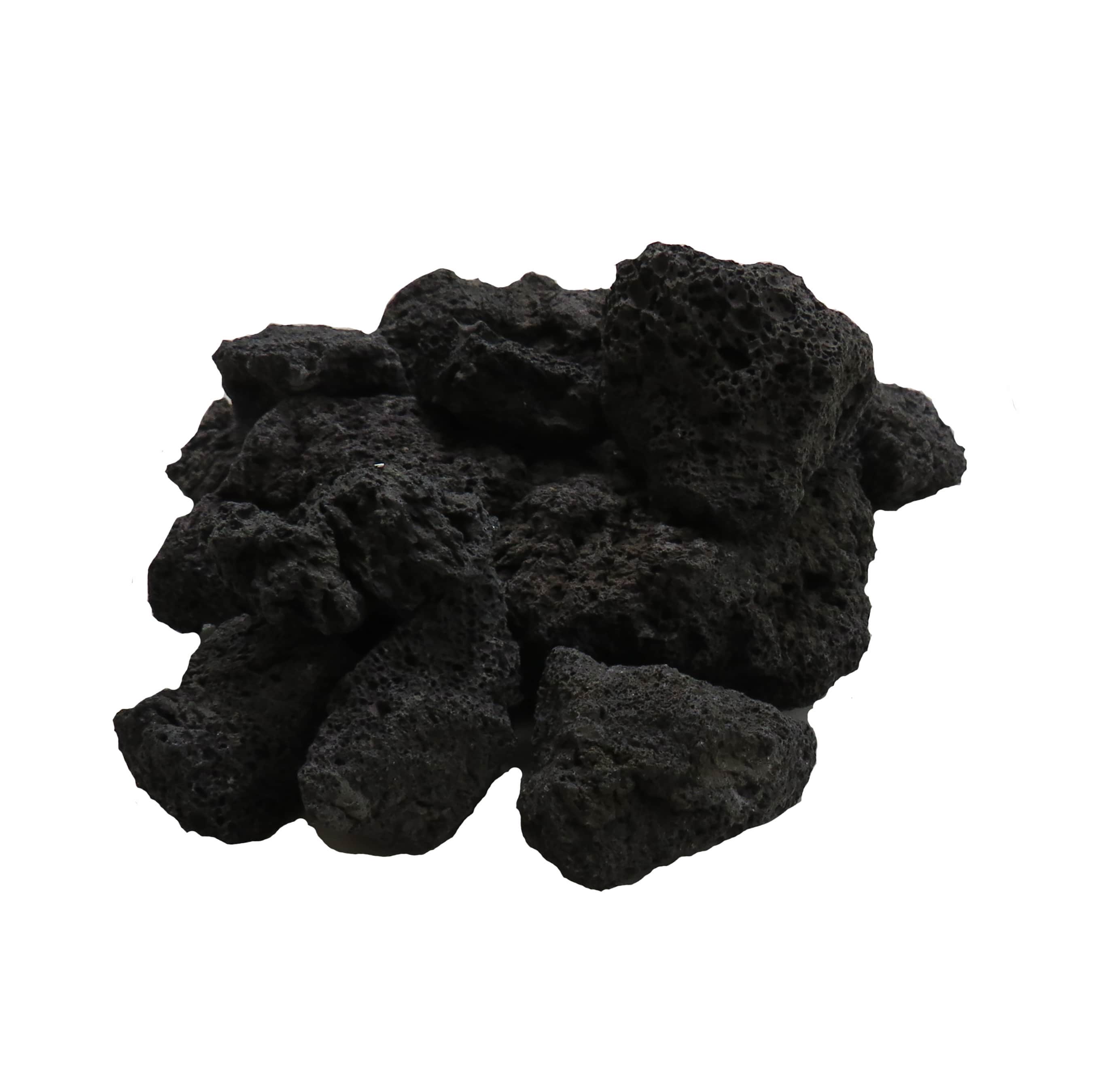 Cracked natural lava rock media