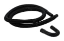 8' Black washer drain hose with molded and straight plastic fittings, U-shape rubber nozzle, and spring clamp - 1 pack view 2