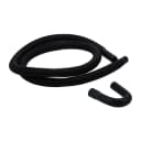 8' Black washer drain hose with molded and straight plastic fittings, U-shape rubber nozzle, and spring clamp - 1 pack view 1