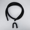 8' Black washer drain hose with molded and straight plastic fittings, U-shape rubber nozzle, and spring clamp - 1 pack view 2
