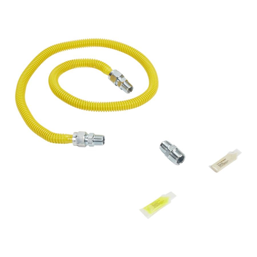 4' Gas Range Connector Kit With Two 1/2" & One 3/4" Male/female Connectors, And Sealant