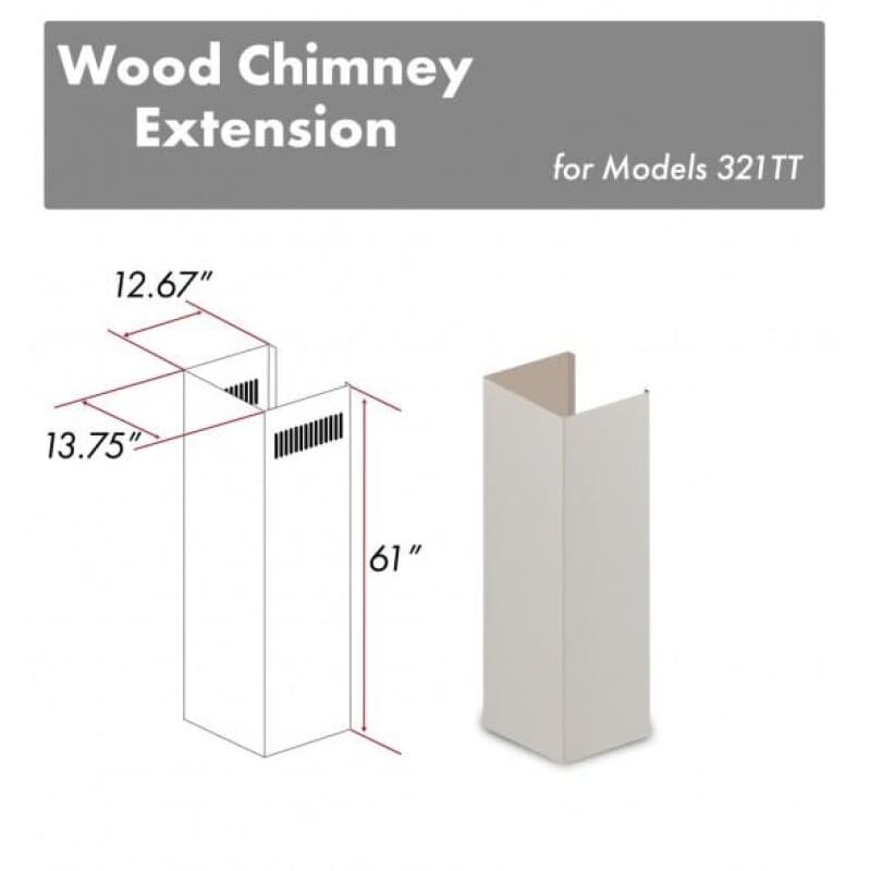 61" Wooden Chimney Extension for Ceilings up to 12.5 ft.