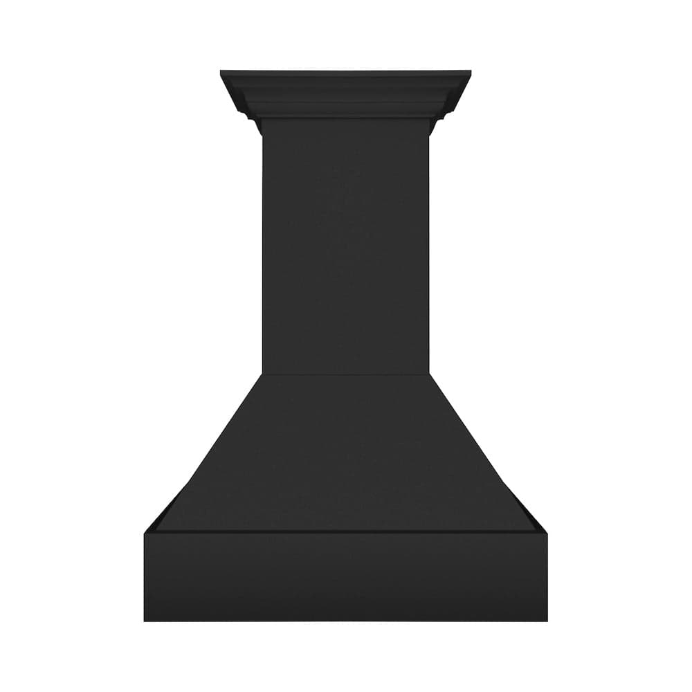 30 In. Wooden Wall Mount Range Hood In Rustic Black Finish