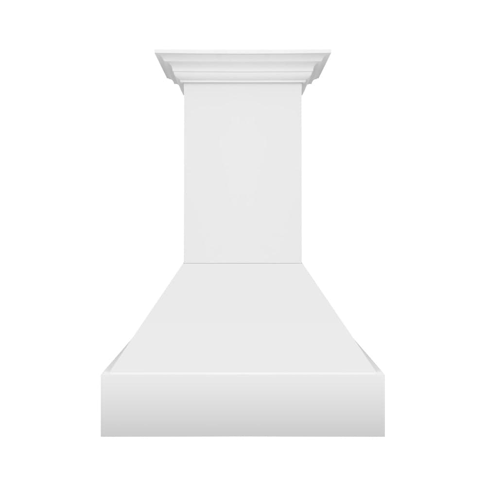 30 In. Wooden Wall Mount Range Hood In Rustic Bright White Finish