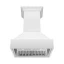 36 In. Wooden Wall Mount Range Hood In Rustic Bright White Finish view 2
