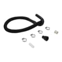 4' Black flexible washer drain hose extension kit with rubber U-nozzle, reducer couplings & clamps - 1 pack view 1