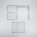 24" L x 15 3/4" D Split Oven Rack, Stainless Steel, half-shelf design, with 11 1/4" L x 14" D removable rack section view 2