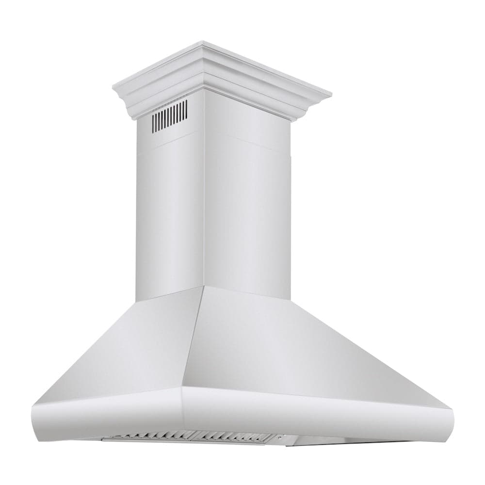 Professional Convertible Vent Wall Mount Range Hood with Crown Molding (587CRN) - 36 Inch