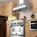 Professional Convertible Vent Wall Mount Range Hood with Crown Molding (597CRN) - 42 Inch view 2