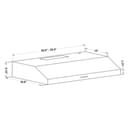 30" 280 CFM Ducted Under Cabinet Range Hood view 7