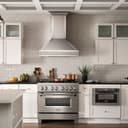 30" Designer Series Convertible Vent Wall Mount Range Hood in DuraSnow Stainless Steel with Mirror Accents(655MR-30) view 2