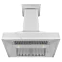 30" Designer Series Convertible Vent Wall Mount Range Hood in DuraSnow Stainless Steel with Mirror Accents(655MR-30) view 4