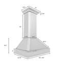 30" Designer Series Convertible Vent Wall Mount Range Hood in DuraSnow Stainless Steel with Mirror Accents(655MR-30) view 12