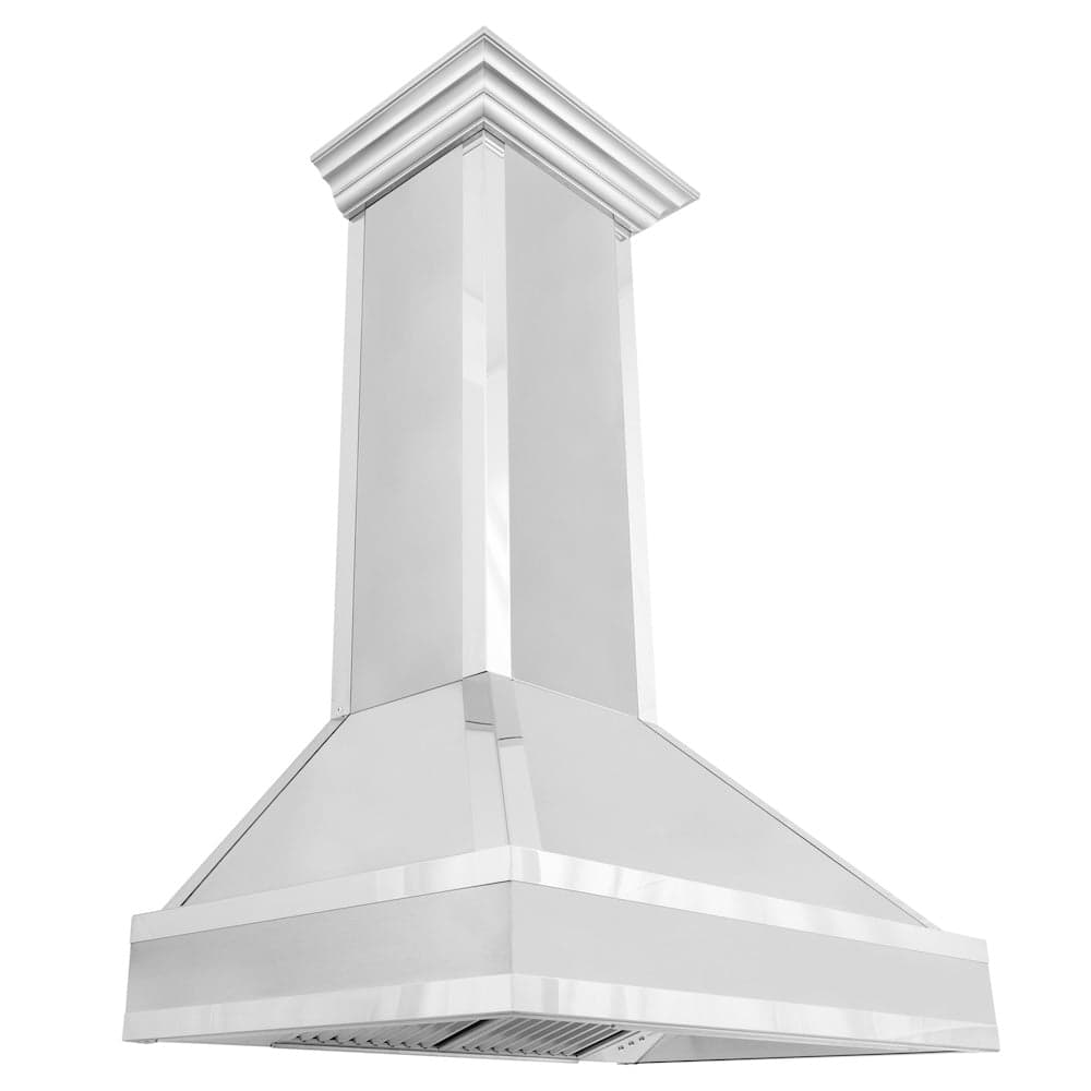 36 in. Designer Series Ducted Wall Mount Range Hood in DuraSnow Stainless Steel with Mirror Accents
