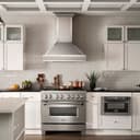 36 in. Designer Series Ducted Wall Mount Range Hood in DuraSnow Stainless Steel with Mirror Accents view 2