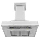 36 in. Designer Series Ducted Wall Mount Range Hood in DuraSnow Stainless Steel with Mirror Accents view 5