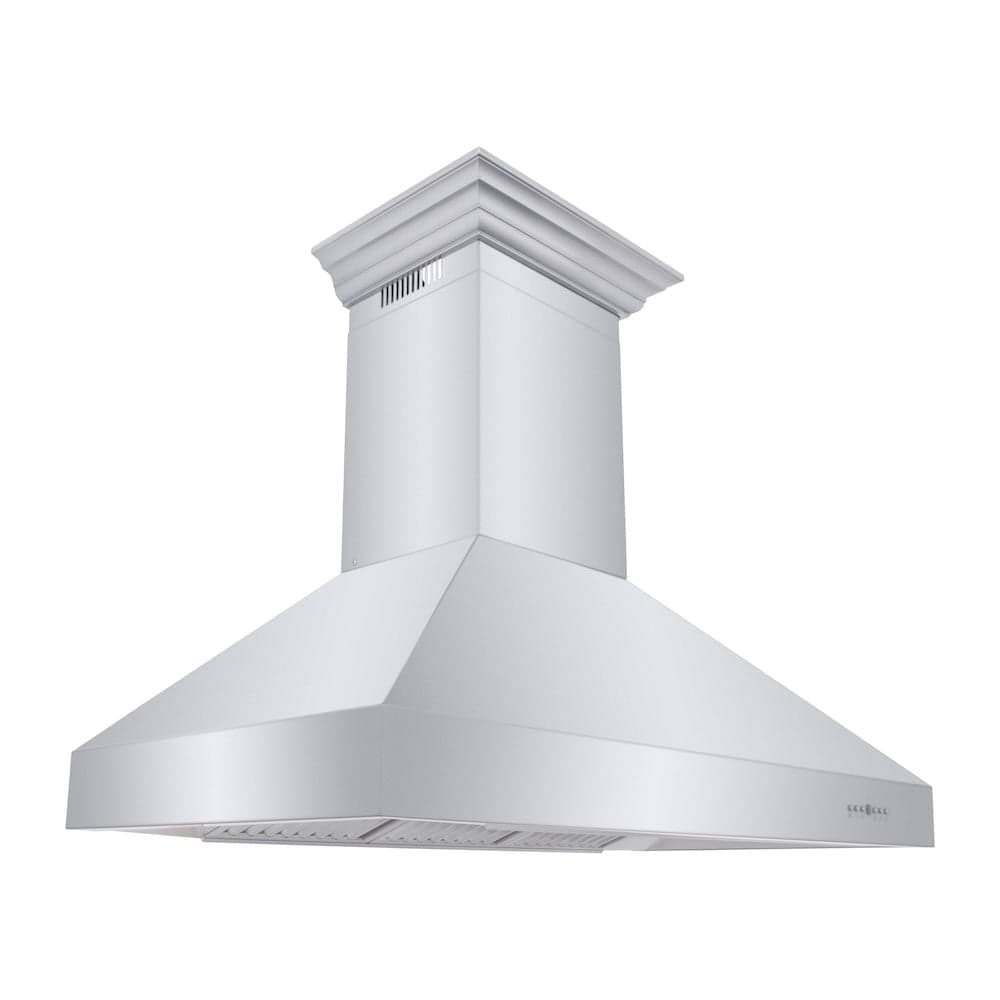 48" Professional Ducted Wall Mount Range Hood with Crown Molding - 48 Inch