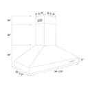 Professional Convertible Vent Wall Mount Range Hood (697) - 54 inch view 8