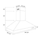 Professional Wall Mount Range Hood in Stainless Steel with Built-in CrownSound™tooth Speakers (697CRN-BT) - 54 Inch view 12