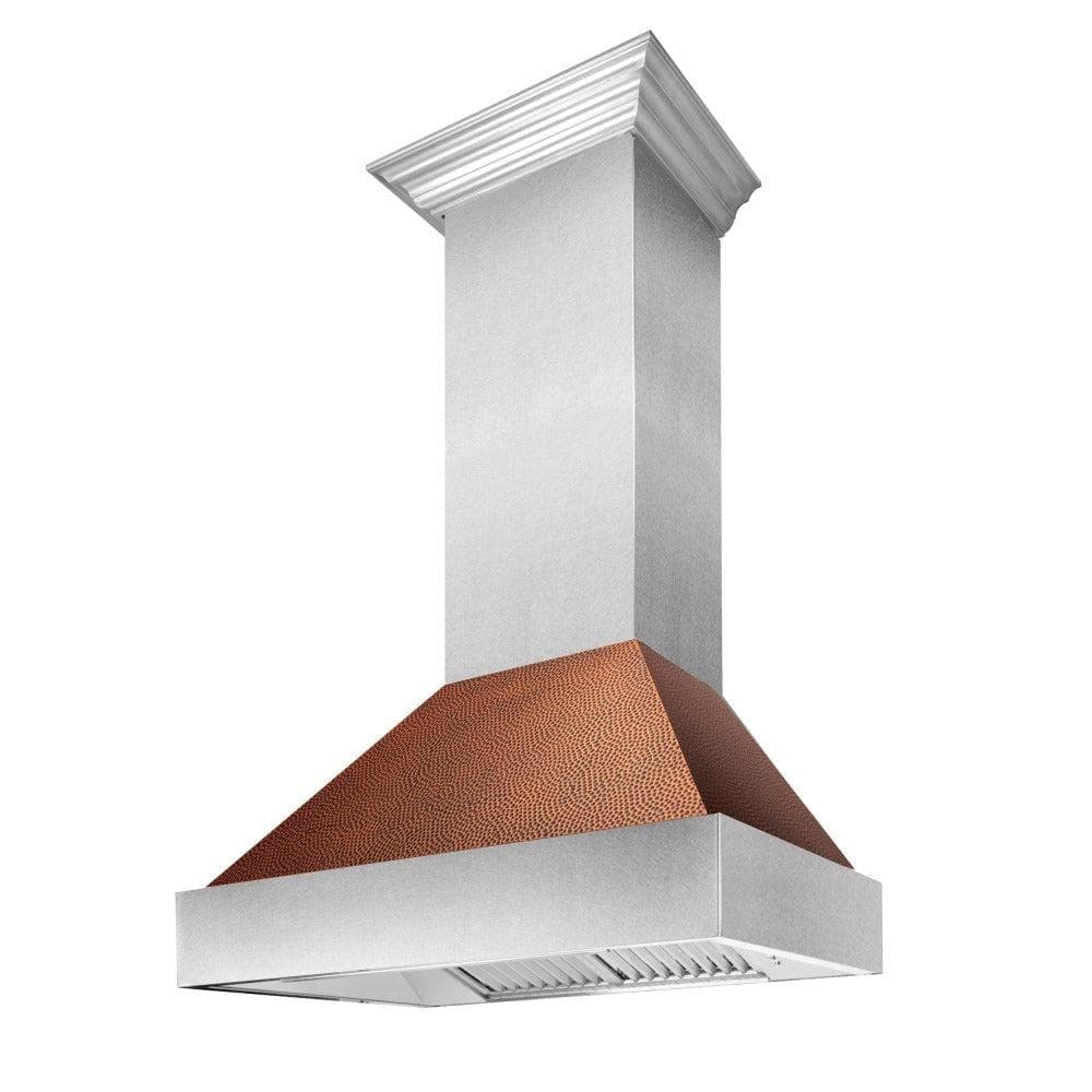 36" Ducted Range Hood with Hand-Hammered Copper Shell - 36 Inch