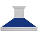 48"Fingerprint Resistant Stainless Steel Range Hood with Blue Gloss Shell view 3