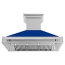 48"Fingerprint Resistant Stainless Steel Range Hood with Blue Gloss Shell view 4