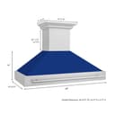 48"Fingerprint Resistant Stainless Steel Range Hood with Blue Gloss Shell view 7