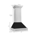 30" DuraSnow® Stainless Steel Range Hood with Color Shell Options (8654SNX-30) Matte view 8