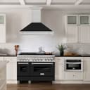 48"Fingerprint Resistant Stainless Steel Range Hood with Black Matte Shell view 2