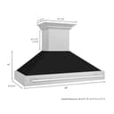48"Fingerprint Resistant Stainless Steel Range Hood with Black Matte Shell view 8