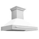 48"Fingerprint Resistant Stainless Steel Range Hood with White Matte Shell view 1
