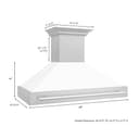 48"Fingerprint Resistant Stainless Steel Range Hood with White Matte Shell view 8