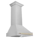 30"Autograph EditionDuraSnow® Range Hood withDuraSnow® Shell and Handle (8654SNZ-30) - Gold view 1