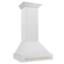 30"Autograph EditionDuraSnow® Range Hood withDuraSnow® Shell and Handle (8654SNZ-30) - Gold view 3