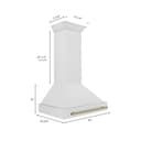 Autograph Edition 36 In. Satin Stainless Steel Wall Mount Range Hood With Champagne Bronze Handle view 7