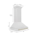 36"Autograph Edition DuraSnow® Range Hood with DuraSnow® Shell (8654SNZ-36) - Gold view 8