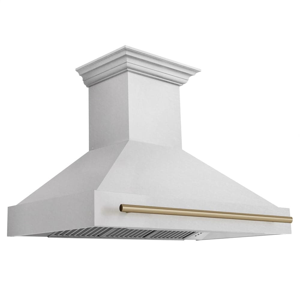 48"Autograph Edition Fingerprint Resistant Stainless Steel Range Hood with Champagne Bronze Handle