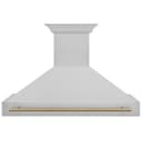 48"Autograph Edition Fingerprint Resistant Stainless Steel Range Hood with Champagne Bronze Handle view 3