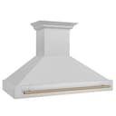 48"Autograph Edition Fingerprint Resistant Stainless Steel Range Hood with Champagne Bronze Handle view 4