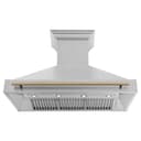 48"Autograph Edition Fingerprint Resistant Stainless Steel Range Hood with Champagne Bronze Handle view 5