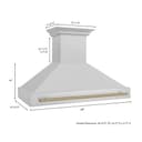 48"Autograph Edition Fingerprint Resistant Stainless Steel Range Hood with Champagne Bronze Handle view 9