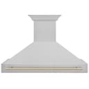 48"Autograph Edition Fingerprint Resistant Stainless Steel Range Hood with Polished Polished Gold Handle view 3