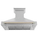 48"Autograph Edition Fingerprint Resistant Stainless Steel Range Hood with Polished Polished Gold Handle view 5