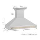 48"Autograph Edition Fingerprint Resistant Stainless Steel Range Hood with Polished Polished Gold Handle view 9