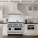 48"Autograph Edition Fingerprint Resistant Stainless Steel Range Hood with Matte Black Handle view 2