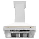 36"Autograph Edition DuraSnow® Stainless Steel Range Hood with White Matte Shell and Matte Handle (8654SNZ-WM36) - Gold view 5