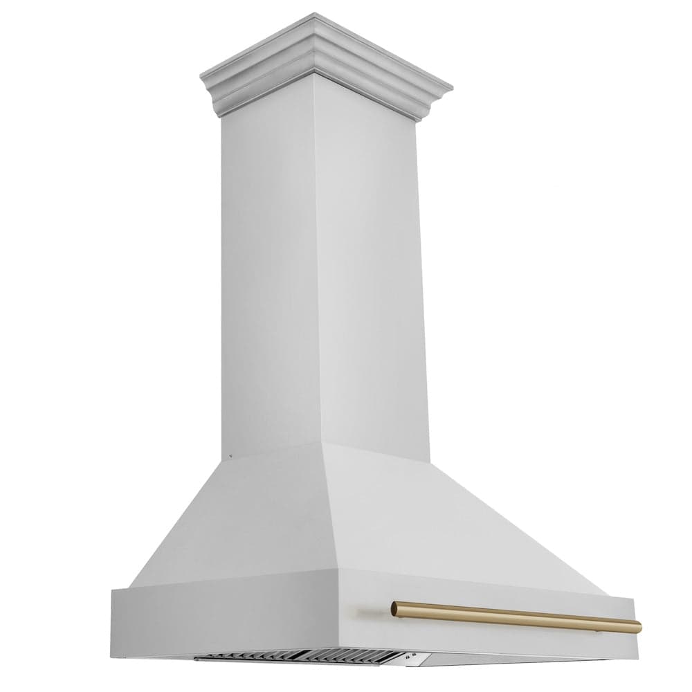 36"Autograph Edition Stainless Steel Range Hood with Stainless Steel Shell and Champagne Bronze Handle