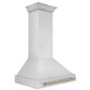 36"Autograph Edition Stainless Steel Range Hood with Stainless Steel Shell and Champagne Bronze Handle view 3